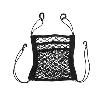Zyvomart 3-Layer Elastic Mesh Car Storage Net Bag - Auto Interior Seat Organizer & Pet Barrier