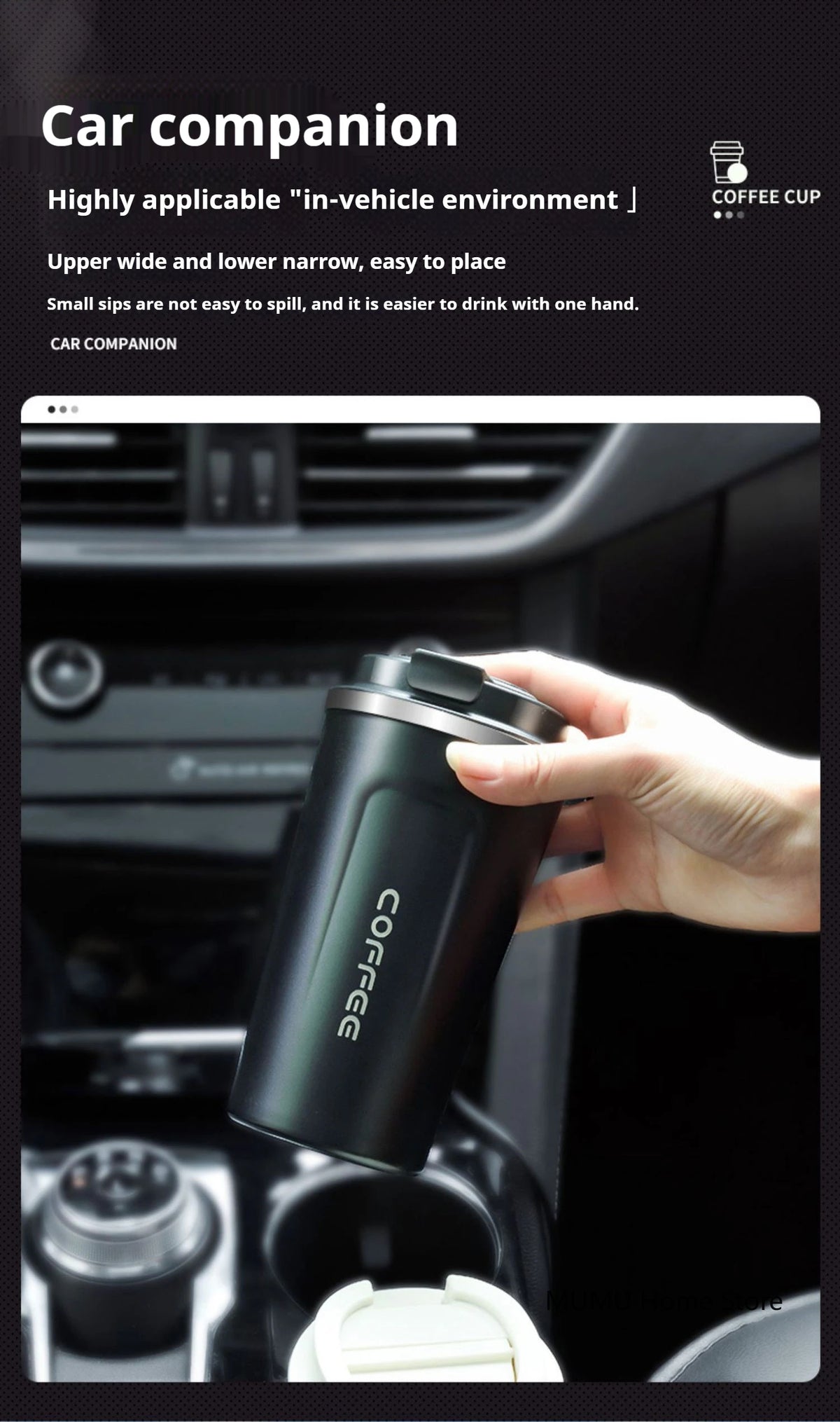 Insulated Stainless Steel Travel Coffee Mug and Car Tumbler