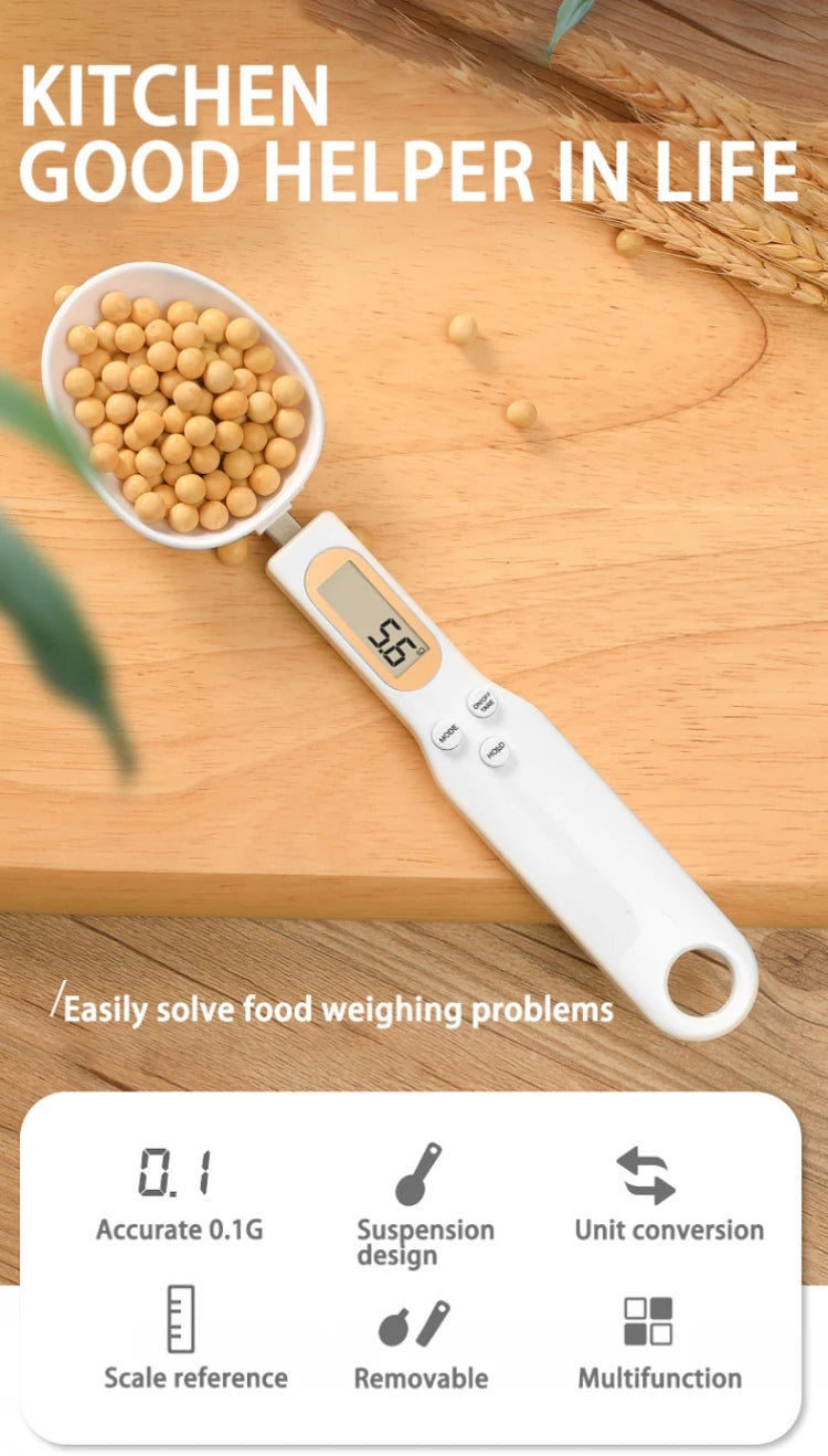 Digital Electronic Kitchen Weighing Spoon Scale with LCD Display for Coffee and Food Measurement