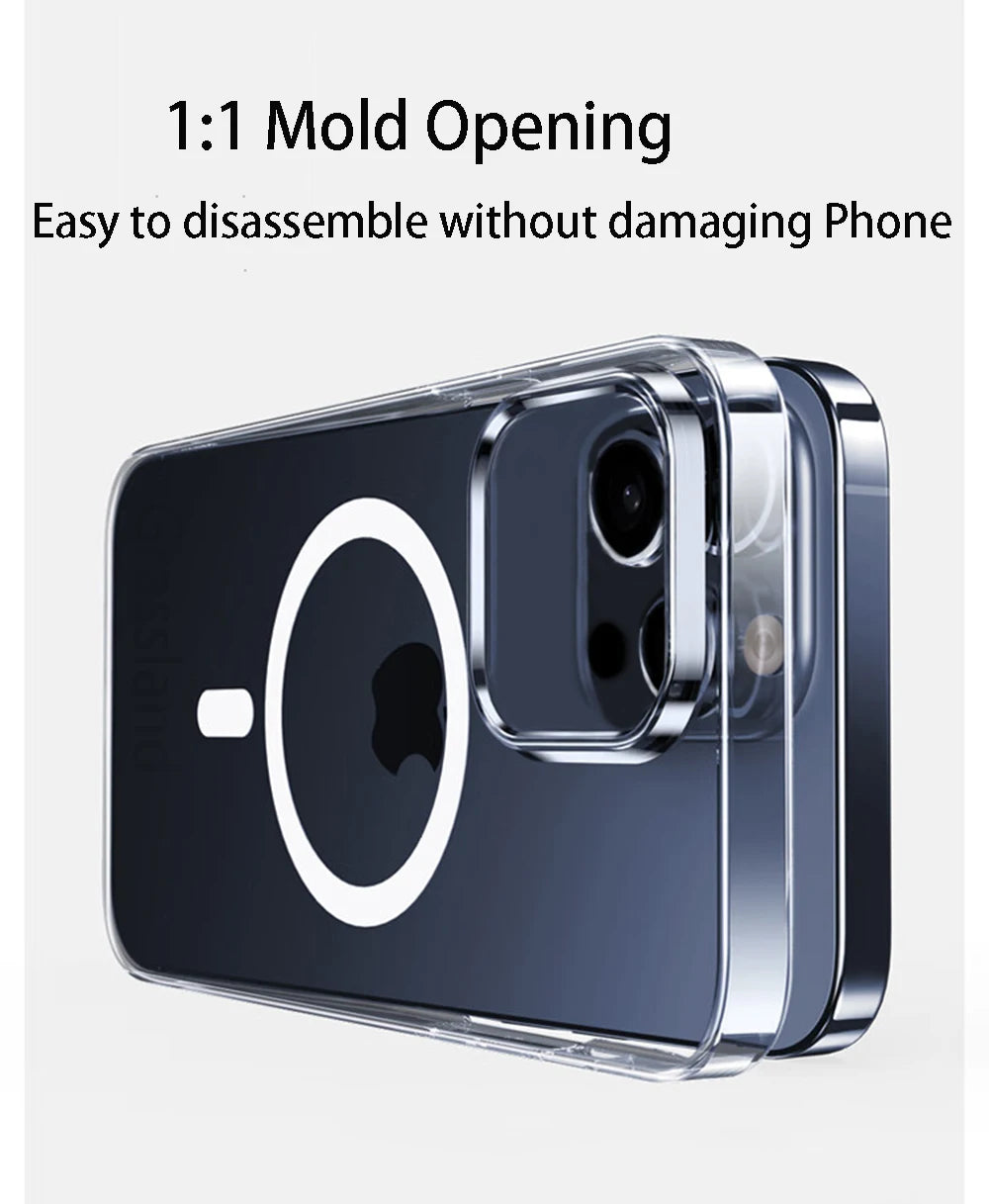 Clear Magnetic Shockproof Case for iPhone 7-16 Pro Max and XR