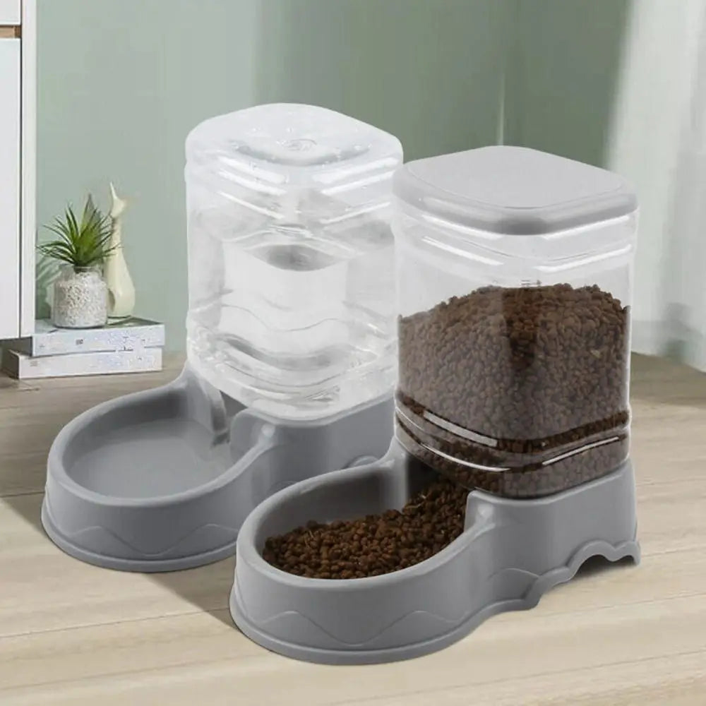 Zyvomart 3.8L Automatic Pet Feeder & Water Fountain Dispenser Bowl for Cats & Dogs