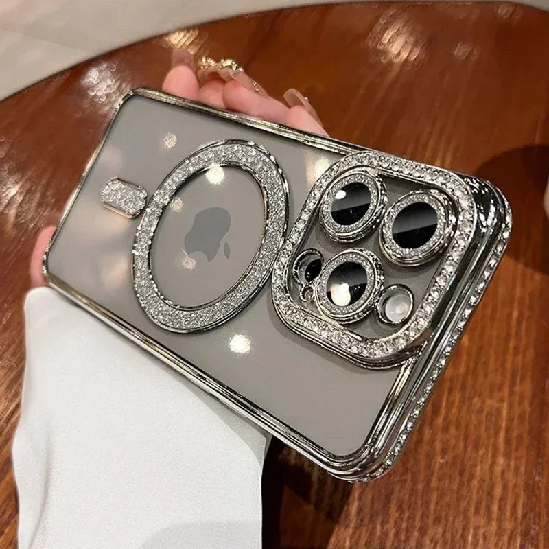 Luxury Glitter Diamond Magnetic Case for iPhone 11-17 Pro Max