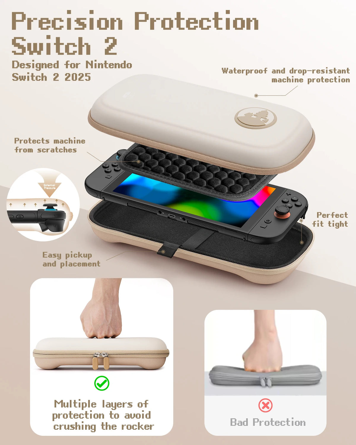 Zyvomart Waterproof Travel Carrying Case for Nintendo Switch 2 & Switch OLED