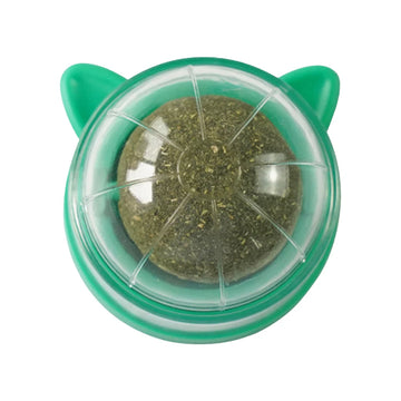 Zyvomart Rotatable Catnip Wall Ball Toy with Cat Grass & Scratcher - Teeth Cleaning Snack Ball