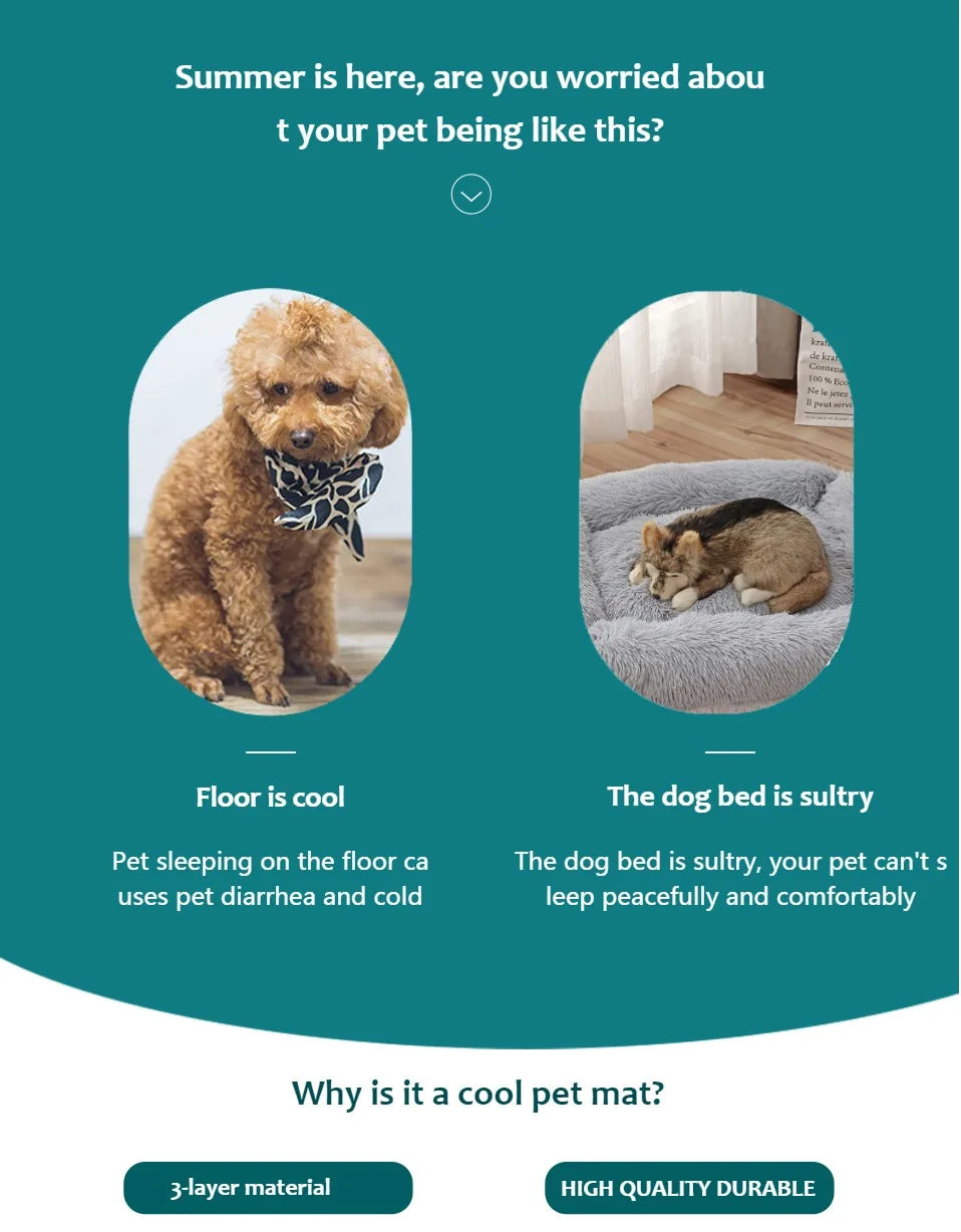 Zyvomart Extra-Large Dog Cooling Mat - Summer Pet Ice Pad & Durable Sofa Blanket