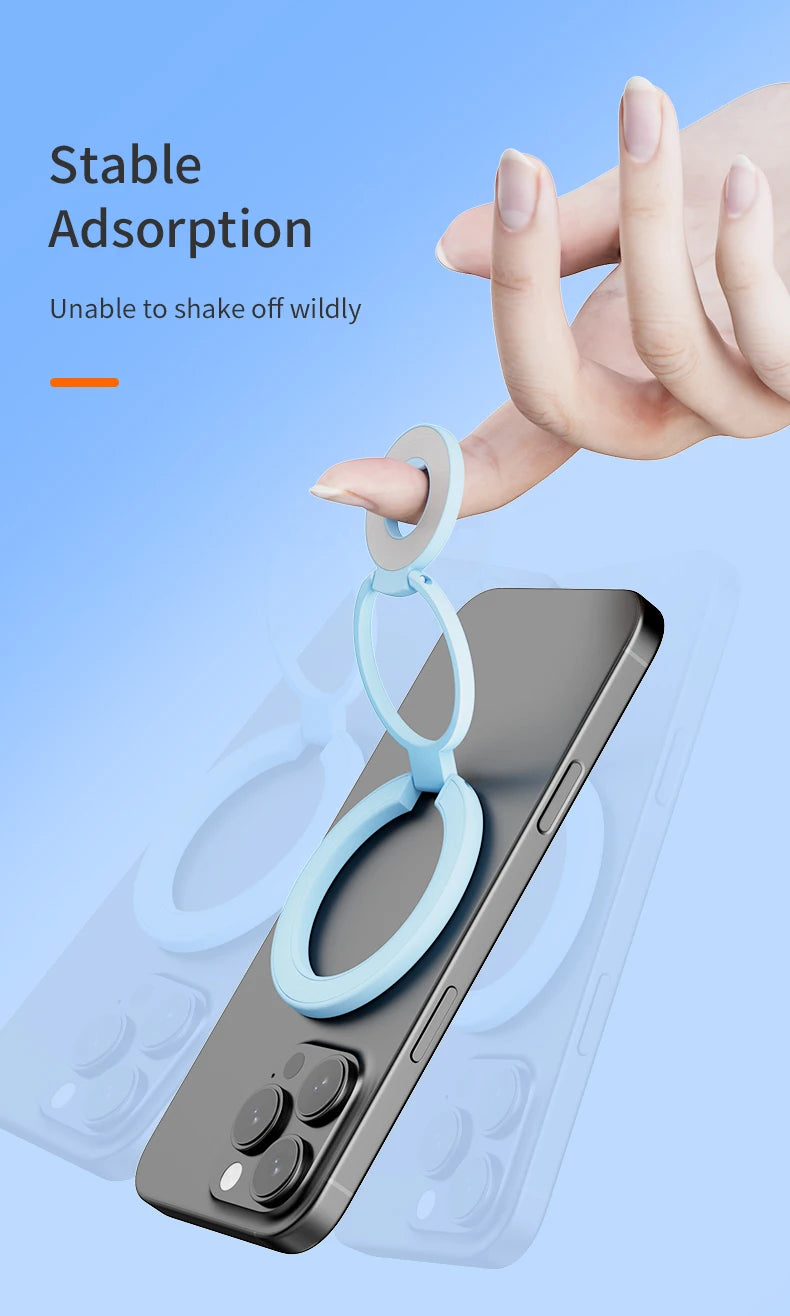MagSafe Double Sided Magnetic Phone Ring Holder Folding Stand Grip Bracket