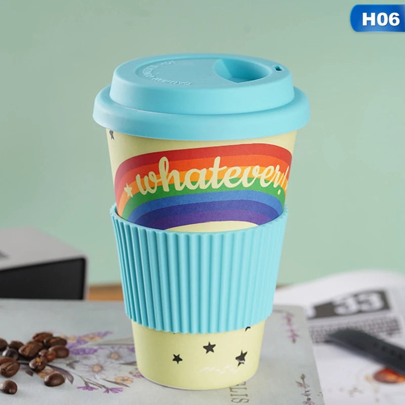 Eco-Friendly Reusable Bamboo Travel Cup with Lid 470ML