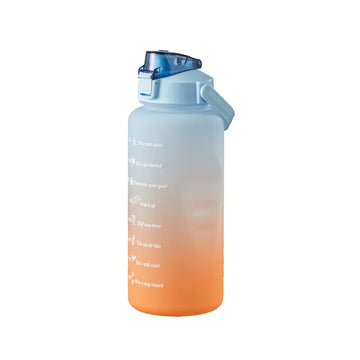 2L Large Capacity Sports Water Bottle with Straw and Time Marker