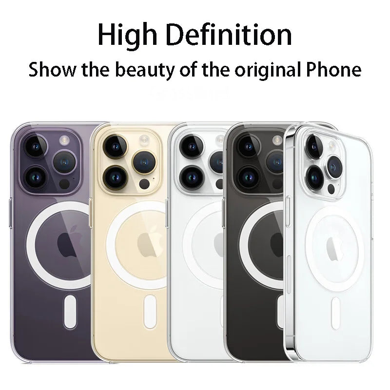 Clear Magnetic Shockproof Case for iPhone 7-16 Pro Max and XR