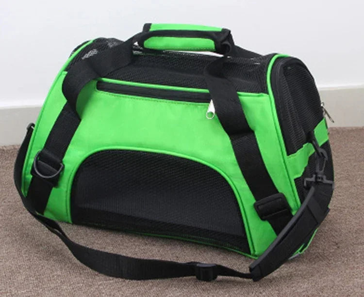 Zyvomart Portable Foldable Pet Carrier Bag - Breathable Mesh Travel Transport Handbag for Cats & Dogs