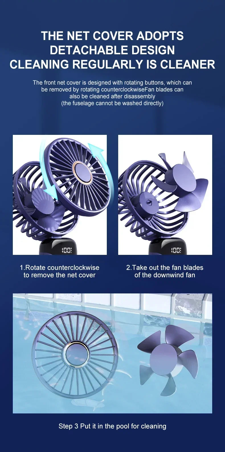 Zyvomart 5-Speed Foldable Neck Hanging Mini Fan with LED Display Screen