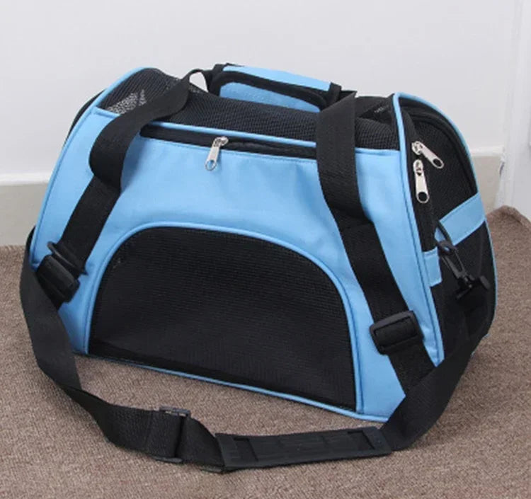 Zyvomart Portable Foldable Pet Carrier Bag - Breathable Mesh Travel Transport Handbag for Cats & Dogs