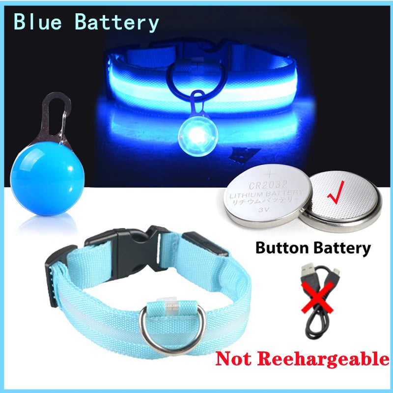 Zyvomart USB Rechargeable Glowing LED Pet Collar - Luxury Detachable Bright Night Safety Light