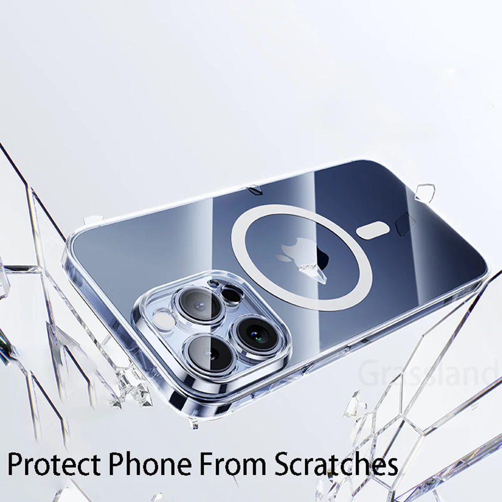 Clear Magnetic Shockproof Case for iPhone 7-16 Pro Max and XR