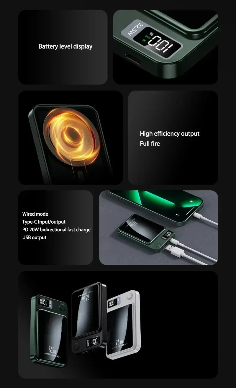 Lenovo Magnetic Wireless Power Bank and Fast Portable Charger