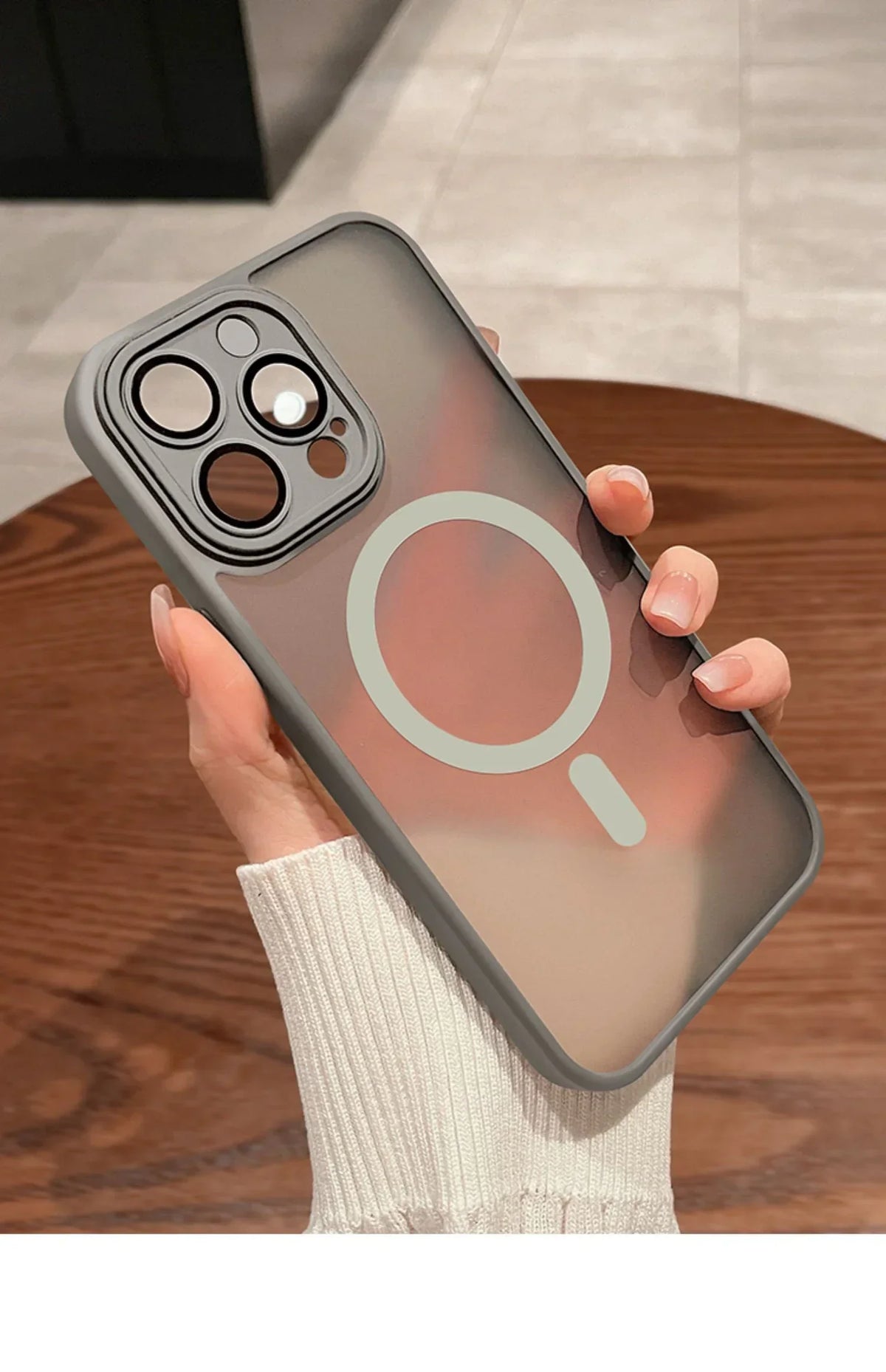 Matte Translucent Magnetic Case for iPhone 12-18 Pro Max with Lens Protector