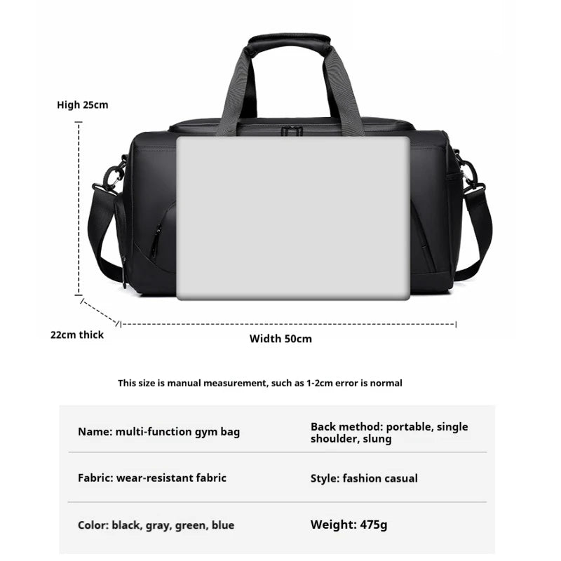 Zyvomart Large Capacity Sports Gym Bag Portable Travel Duffel with Shoe Storage