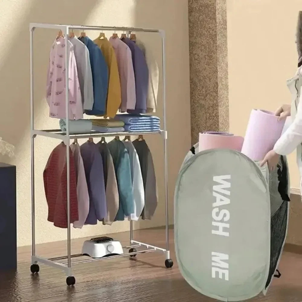 Collapsible Mesh Laundry Basket and Portable Storage Hamper