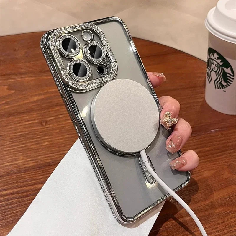Luxury Glitter Diamond Magnetic Case for iPhone 11-17 Pro Max