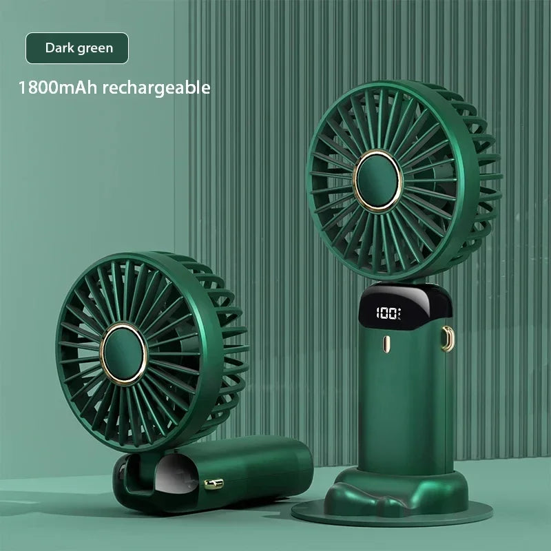Zyvomart 5-Speed Foldable Neck Hanging Mini Fan with LED Display Screen