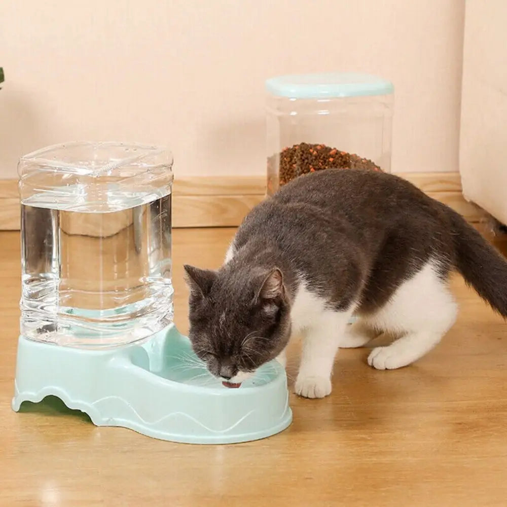 Zyvomart 3.8L Automatic Pet Feeder & Water Fountain Dispenser Bowl for Cats & Dogs