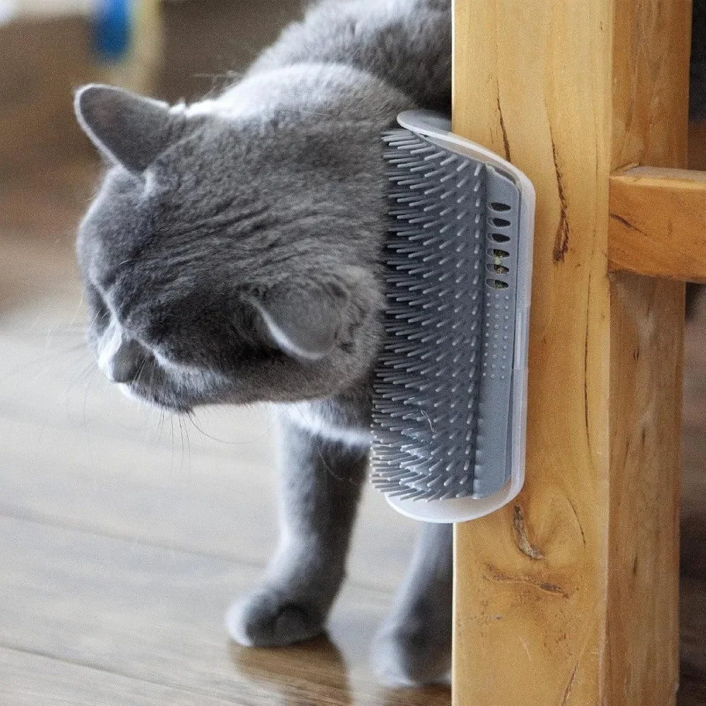 Zyvomart Cat Corner Scratcher Self Groomer with Catnip - Wall Corner Massage Comb & Hair Grooming Brush