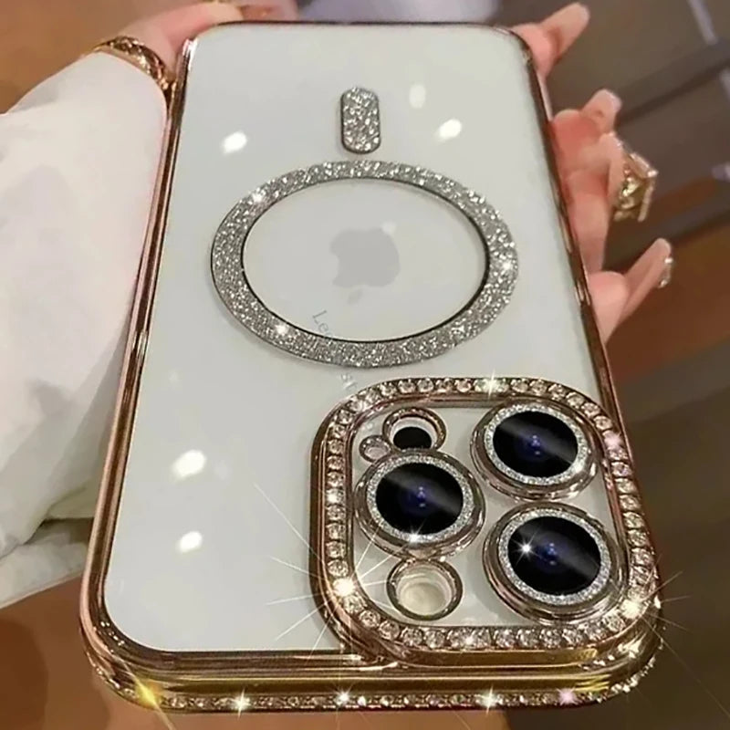 Luxury Glitter Diamond Magnetic Case for iPhone 11-17 Pro Max