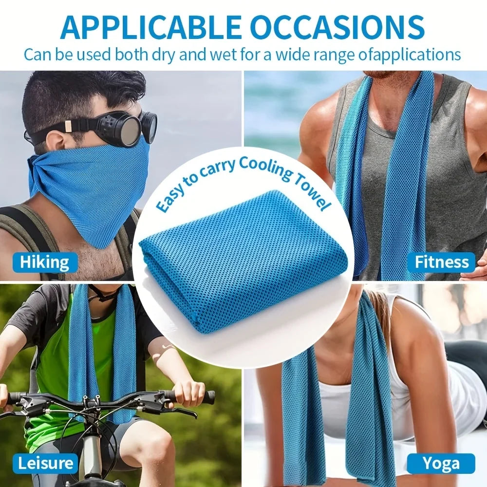Zyvomart 30×80cm Portable Quick Dry Ice Towel with Bottle Mount Holder