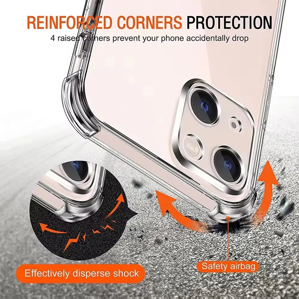 Zyvomart Luxury Transparent Case with Shockproof Silicone Bumper for iPhone