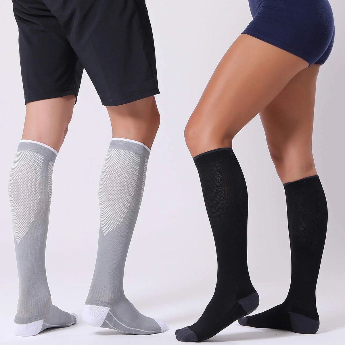 Zyvomart Unisex Knee High Graduated Compression Socks 20-30mmHg