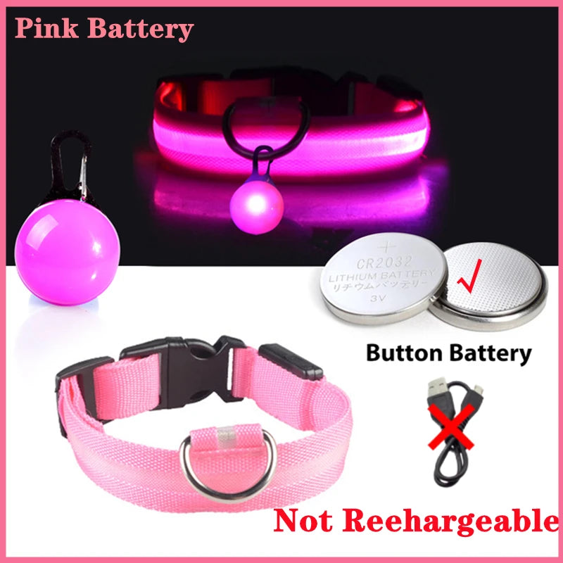 Zyvomart USB Rechargeable Glowing LED Pet Collar - Luxury Detachable Bright Night Safety Light