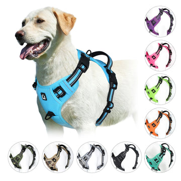 Zyvomart No Pull Adjustable Soft Padded Dog Harness Vest with Control Handle