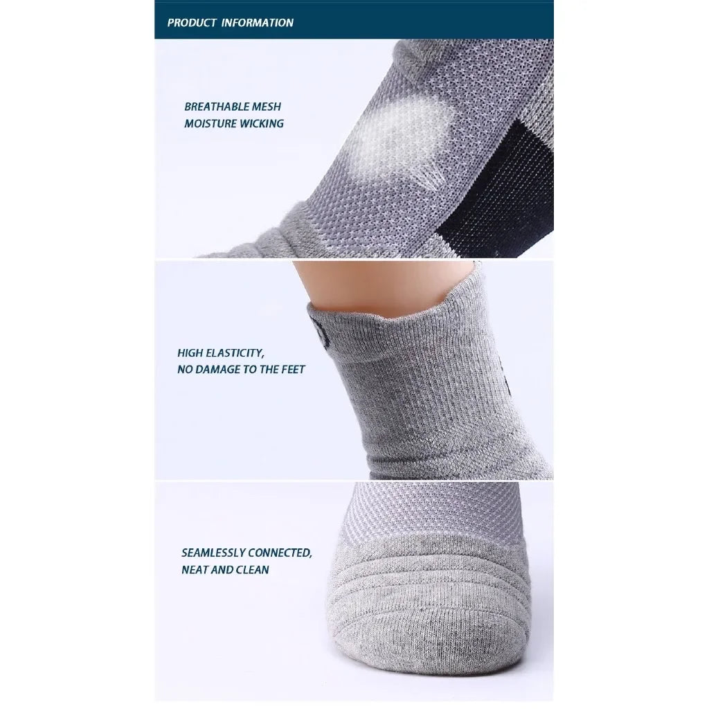 Zyvomart 3Pairs Men's Compression Socks Breathable Basketball Sports Tube Stockings