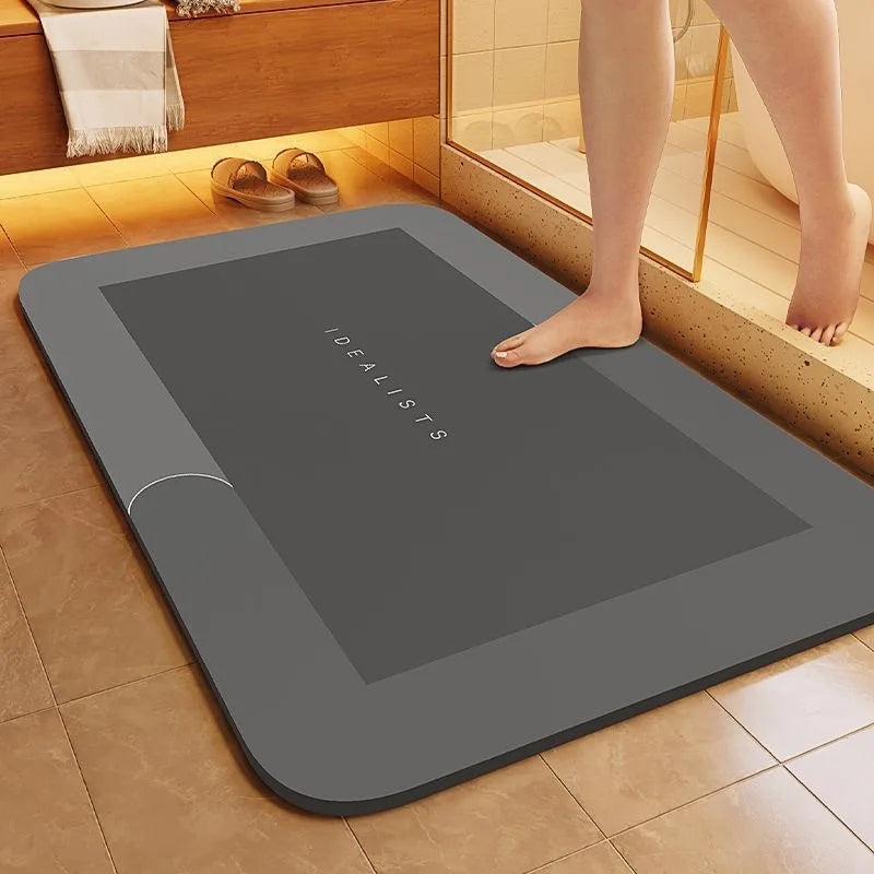 Super Absorbent Diatomite Bath Mat - Quick Dry Non-Slip Floor Rug