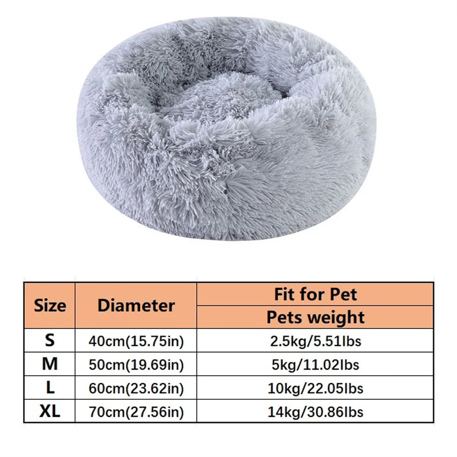 Zyvomart Soft Plush Round Donut Cat & Dog Calm Bed Washable Pad