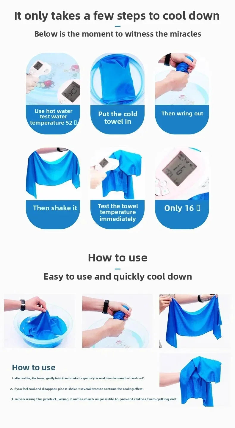 Zyvomart 30×80cm Portable Quick Dry Ice Towel with Bottle Mount Holder