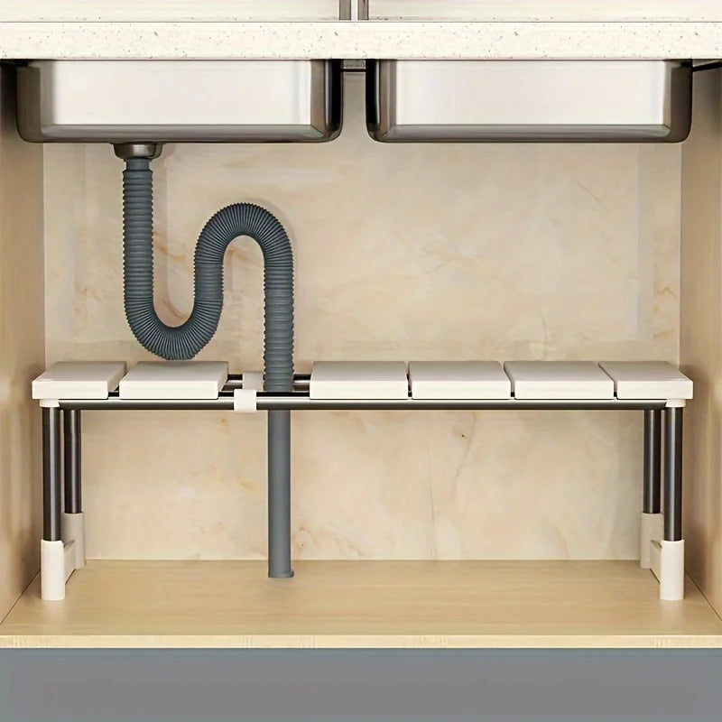 Expandable Under Sink Storage Rack and Kitchen Cabinet Organizer