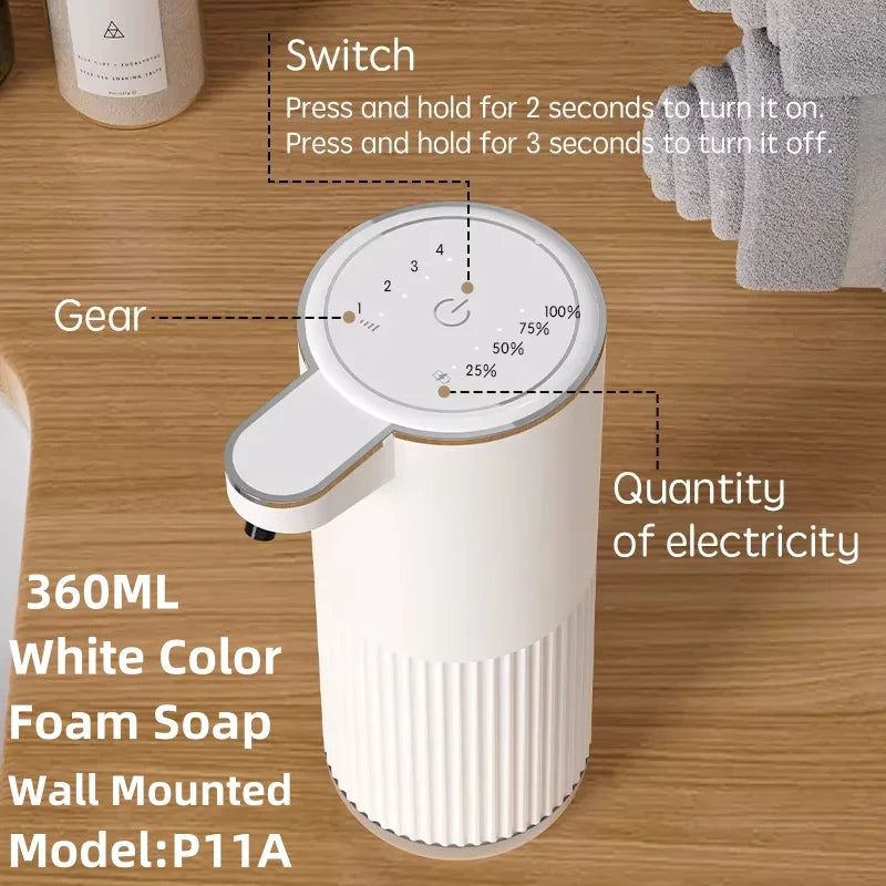 380ML Automatic Foam Soap Dispenser with USB Charging and Smart Sensor