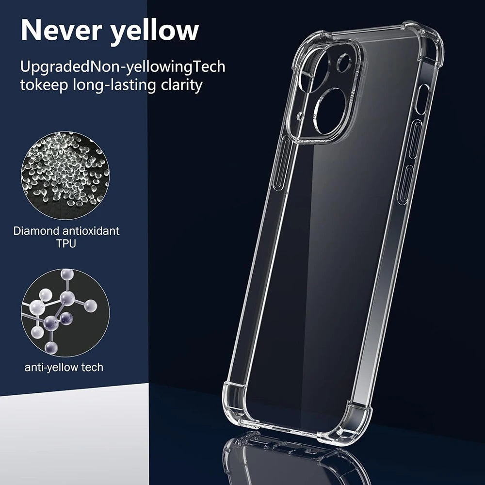 Zyvomart Luxury Transparent Case with Shockproof Silicone Bumper for iPhone