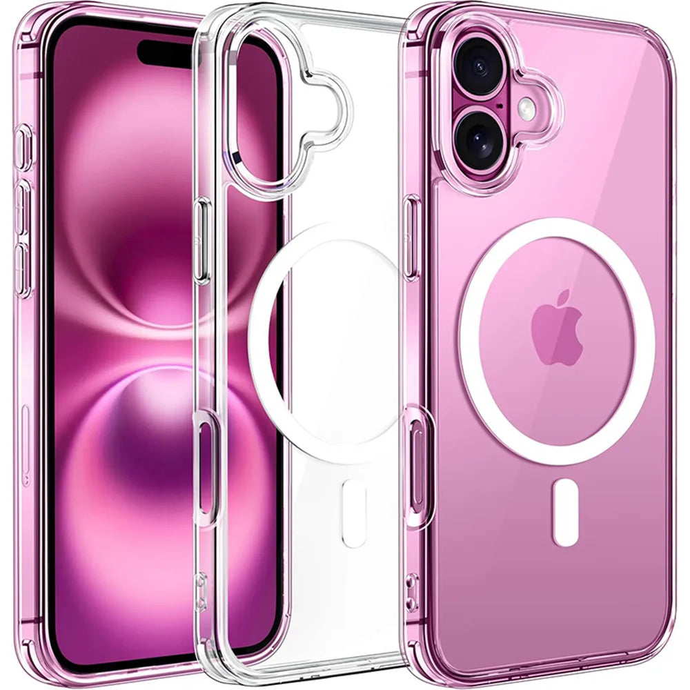Zyvomart Luxury Transparent Magnetic Case with MagSafe Wireless Charging for iPhone