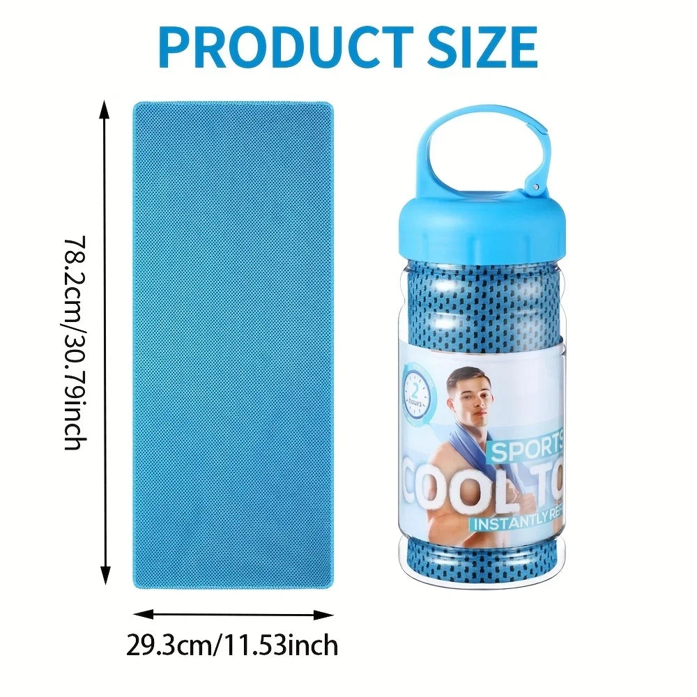 Zyvomart 30×80cm Portable Quick Dry Ice Towel with Bottle Mount Holder