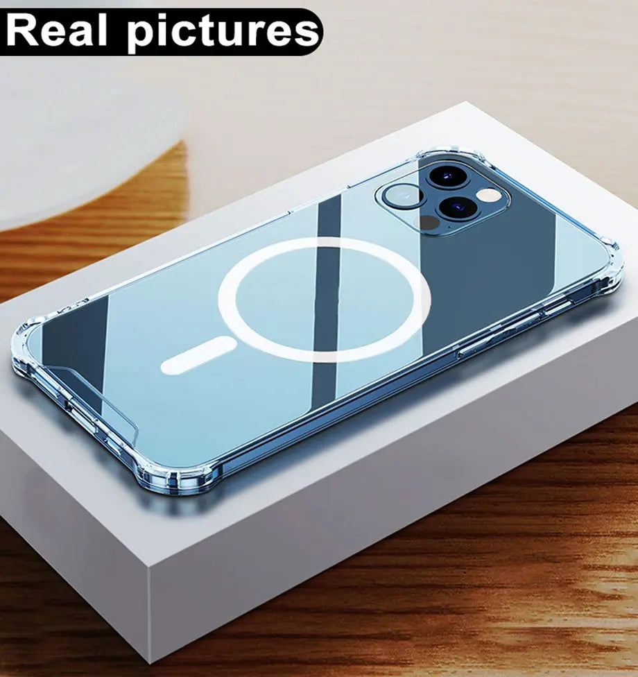 Clear Acrylic Magnetic Shockproof Case for iPhone 11-18 Pro Max