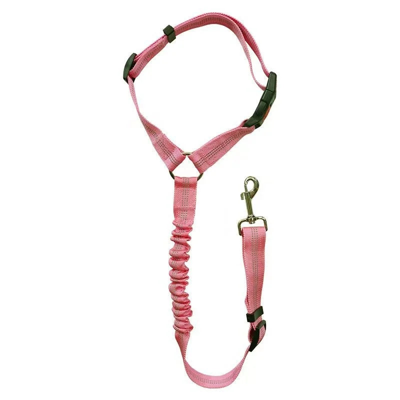 Zyvomart 2-in-1 Solid Dog Harness Leash & Adjustable Pet Car Backseat Safety Belt