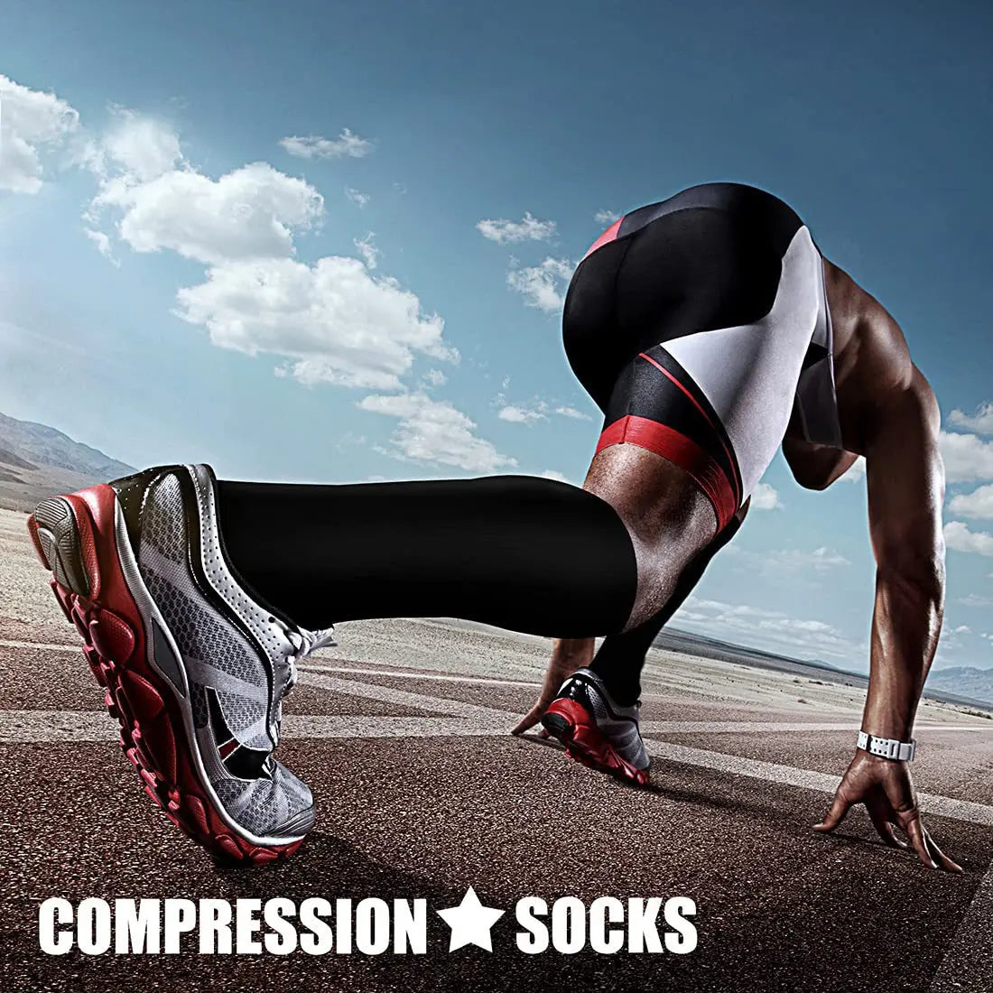 Zyvomart Unisex Knee High Graduated Compression Socks 20-30mmHg