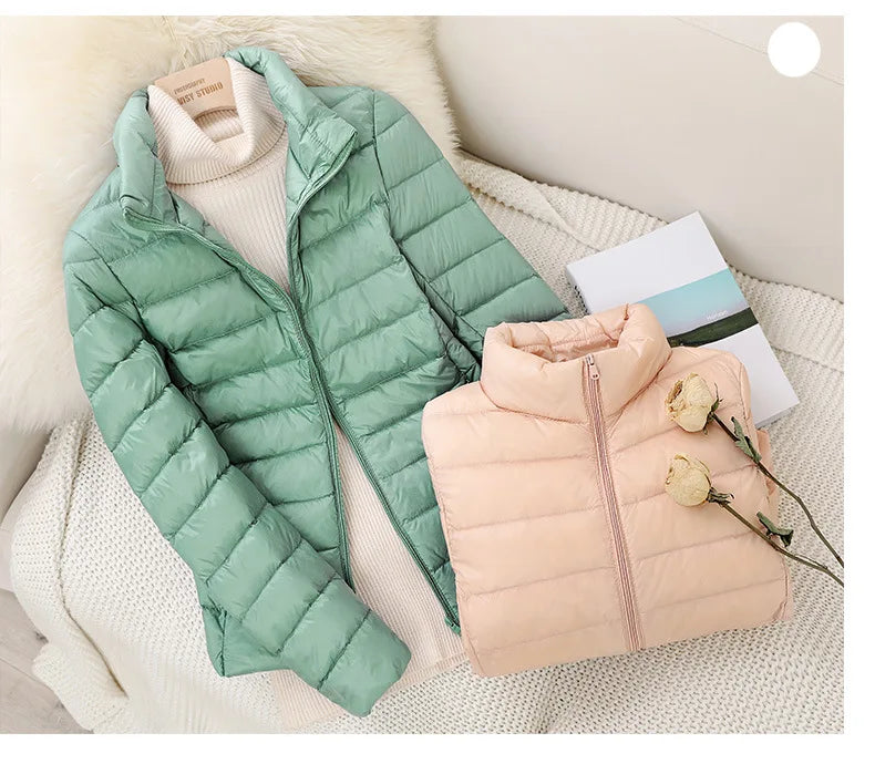 Zyvomart Women's Ultra Lightweight Packable Slim Fit Short Puffer Jacket