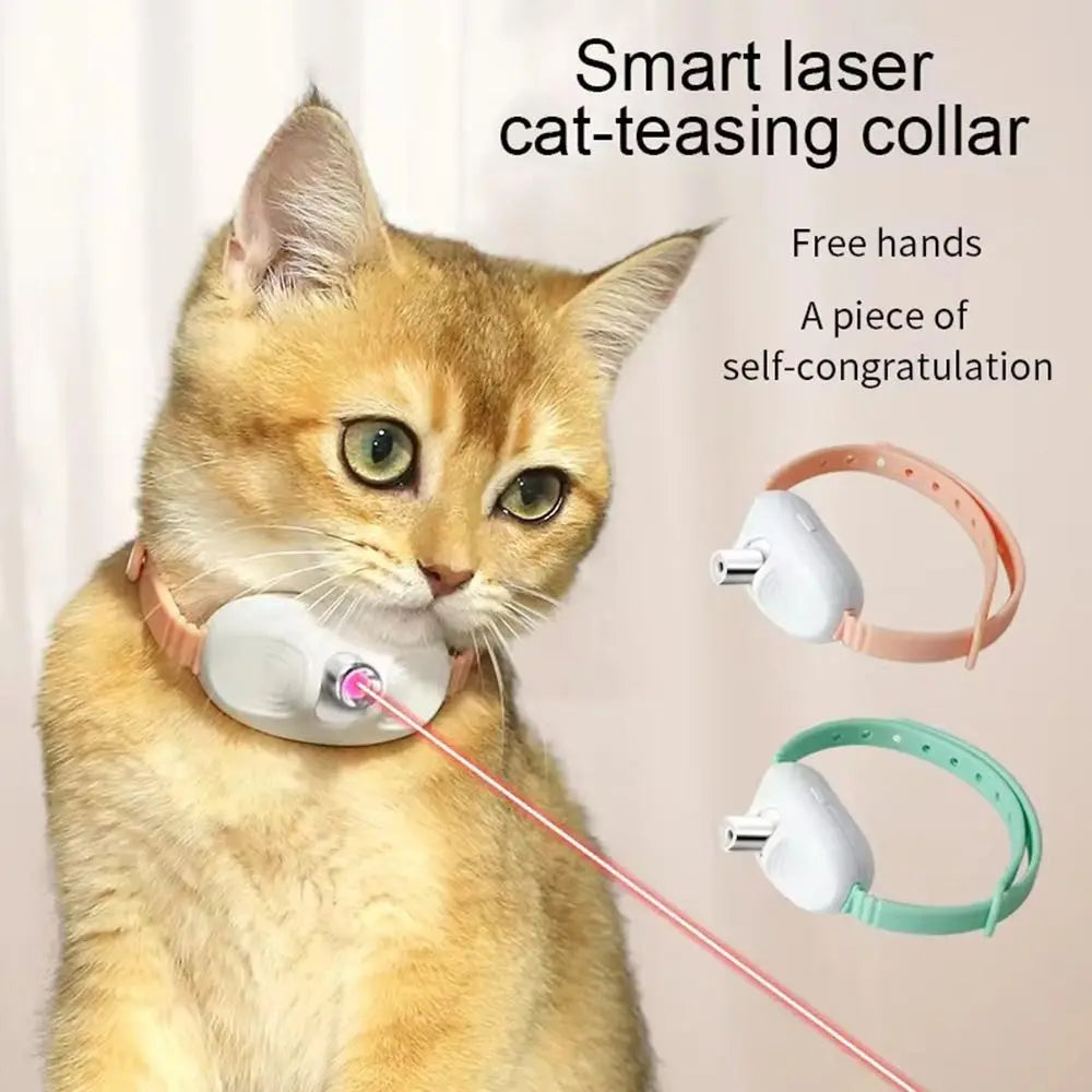 Zyvomart Smart Interactive Laser Cat-Teasing Collar - Anxiety Relief LED Infrared Toy