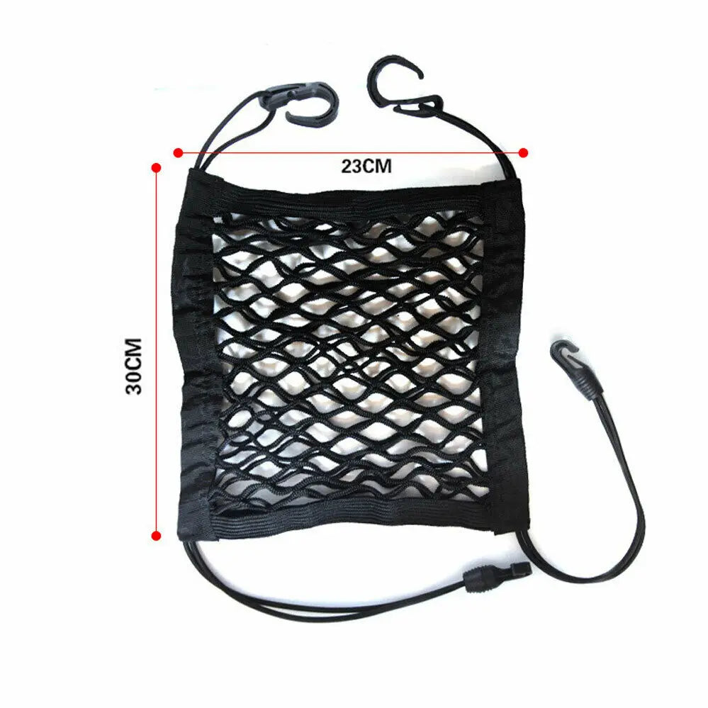 Zyvomart 3-Layer Elastic Mesh Car Storage Net Bag - Auto Interior Seat Organizer & Pet Barrier