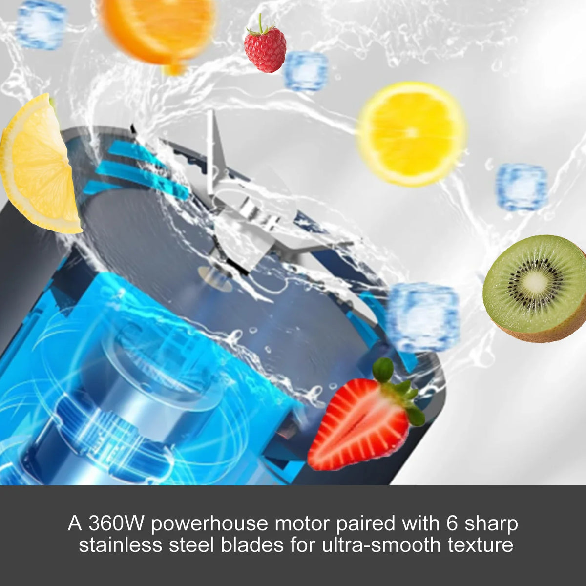 Portable Electric Juice Maker and 6-Blade Blender 700ML