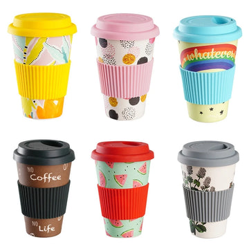 Eco-Friendly Reusable Bamboo Travel Cup with Lid 470ML