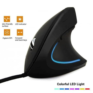 Zyvomart Ergonomic Vertical RGB Wired Gaming Mouse 3200DPI Optical Wrist Protector